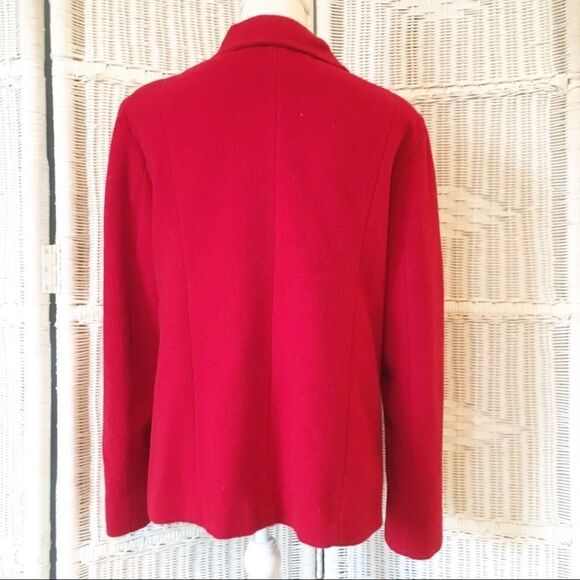 MDP Mario De Pinto Red Wool Zip Jacket Womens Made USA Tailored Coat Minimalist - Picture 2 of 12